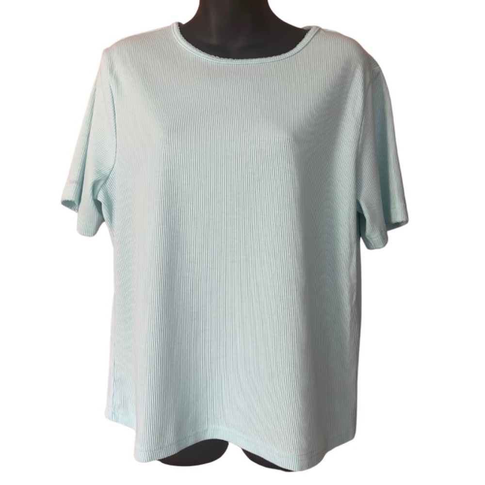 T.C.C Mint Green Ribbed Shortsleeved TSHIRT